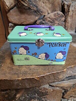 Vintage Sanrio Picke Bicke Mouse Tin Storage lunch box 1995